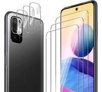 For Xiaomi Redmi Note 10 5G/Poco M3 Pro 5G 3 Pieces Tempered Glass + 3 Pieces Rear Camera Protector,9H Hardness HD Camera Protector Film Bubble-Free Anti-Scratch Screen Protector
