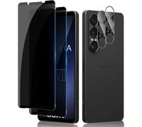 For Xperia 1 Vii Anti-Spy Tempered Glass, 2+2 Pieces Anti-Spy Screen Protector + Camera Lens Protector Film (Black) 9h Anti-Scratch Bubble-Free Privacy Screen Protectors