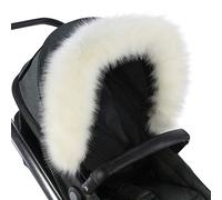 For-Your-Little-One Capote en fourrure pour landau compatible avec Nuna, Blanc