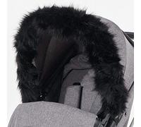 For-Your-Little-One Fourrure pour landau Compatible Aubert, Noir