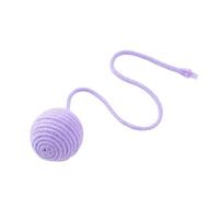 For Your Pet Balle de dentition en coton pour chat, hochet sable intégré, corde interactive pour l'exercice et le jeu, diamètre, rose macaron, bleu, violet, idéal pour chatons d'intérieur violet A