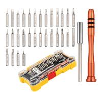 FORA Kit Tournevis Precision 32 Pieces - Embouts et Etui Portable | Manche en aluminium et barre d'extension magnetique de 78 mm. Pour telephone, lunettes, montres et electronique.