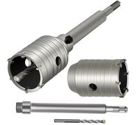 forage de béton, 1 jeu de scies cloches à béton de 65 mm avec foret mural à tige SDS Plus de 220 mm