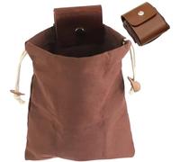 Foraging Bag 8.5x7.9 Inch Foldable Portable Drawstring Belt Pouch Multi-Use Canvas Pouch Harvest Bag for Travel, Camping, Hiking, Hunting, Claret