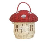 Foraging Basket - Mushroom Basket, Rattan Baskets for Picnic Use, Woven Baskets with Lid, Wicker Picnic, Woven Storage for Doll House Display, Kitchen Counter and Living Room Organization