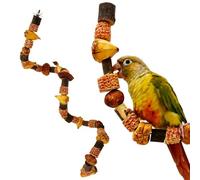 Foraging pour Oiseaux Perchoir Bois Naturel Décoratif Anti-Morsure
