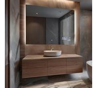 FORAM Glasmo Moderne Miroir avec LED Illumination Salle de Bain 100x70 cm Alana - Personalizer - Rectangulaire sur Mesure LED Lumineux Miroir avec Éclairage intégré - avec Accessoires