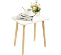 FORAOFUR Table d'appoint, Montage Facile, Petite Table pour Salon, Chambre à Coucher, Balcon, Bureau, Hauteur 42 cm, Petite Table Basse, Bouts de canapé de Salon, Blanc