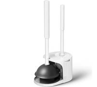 FORASTO Ensemble Brosse de Toilette et Piston 2 en 1, Ensemble de Piston pour Cuvette de Toilette, Piston à poignée étendue, Outils de Nettoyage de Salle de Bain, Brosse de Toilette, Brosse de