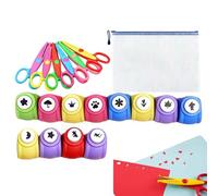 Foratrice Per Bambini Set de poinçonnage créatif en métal avec Taglierini avec garde incluse, Lavoretti Scuola, Biglietti Fai Da Te, Ritagli Scrapbooking Ufficio, salle de classe 3 x 3 cm