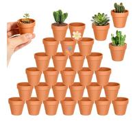 Forbabe 30 Pièces Pots en Terre Cuite Petits 4,5 x 4,5 cm Réutilisables Petits Pots en Terracotta pour le Bricolage Pot en Terracotta Fleurs Pots de Fleurs Mini avec Trou de Drainage pour les Plants