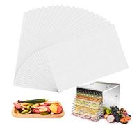 Forbabe Lot de 20 films de déshydratation pour déshydrateur automatique 27 x 17 cm en silicone antiadhésif Feuilles de déshydrateur réutilisables Tapis en cuir de fruit pour séchoir à fruits