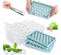 Forbabe Lot de 3 bacs à glaçons avec couvercle - Bac à glaçons avec récipient / pelle / pince à glace - Moule à glaçons pour congélateur - Pour la fabrication de 99 glaçons ronds de 2,5 cm