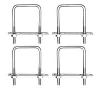 Forbabe Lot de 4 étriers en U, avec filetage M10, 85 x 125 mm, en acier inoxydable, pour fixation de clôture, fixation de tube (85 x 125 mm)