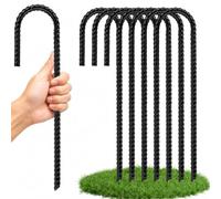 Forbabe Lot de 8 piquets d'ancrage au sol pour trampoline, 30 cm, acier | Protection contre les tempêtes, piquets de tente résistants aux tempêtes, fixation de trampoline en forme de J