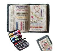 forbany Le Looma Book - Le Carnet De Broderie Adapté À Tous, Comprenant Un Assortiment De Fils De Coton Colorés, D'Aiguilles Et De Tissu À Broder Réutilisable
