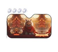 Forbidden City and Cats Small Printed Car Front Pare-Soleil Pare-Brise - Pare-soleil pour Fenêtre de Voiture, Refroidissement Rapide 15℃