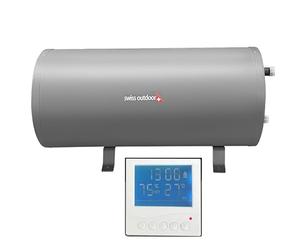 FORÇA Swiss Outdoor S.O. Chauffe-eau de camping 10 l 12 V 200 W avec écran LCD Élément de commande pour caravane, camping-car, chaudière Alimentation en eau chaude