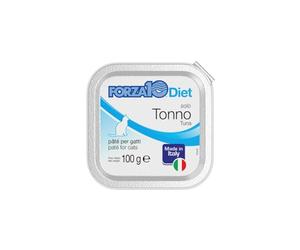 Force 10 Humide Chat Diet seulement THON, aliment complet monoprotéique pour chats de toutes tailles et races | 12 boîtes de 100 grammes chacune.