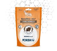 Force 10 Snack Chien Sensitive Agneau, collations pour chiens adultes de toutes tailles et races, favorise le bien-être de la peau et du pelage | 3 paquets de 80 grammes chacun.