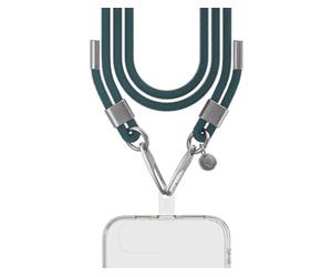 Force Case Bandoulière téléphone Universelle Cordon Verte détails argentés - Garantie à Vie