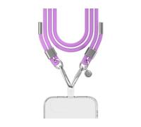Force Case Bandoulière téléphone Universelle Cordon Violette détails argentés - Garantie à Vie