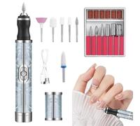 Force de fichier de ongles, fichier de ongles électrique | Ensemble de forage à ongles portable - Débris de vernis en gel, outil de pédicure à faible bruit, outils de ongles à main pour les ongles de