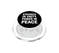 Force en UNITÉ, Puissance en Paix Typographie en Gras PopSockets PopGrip pour MagSafe