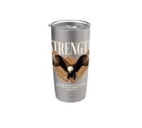 Force, foi chrétienne, aigle, religieux, inspirant Gobelet isotherme en acier inoxydable double paroi