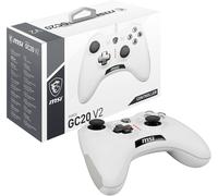 Force Gc20 V2 White Manette De Jeu Pc Et Android,Croix Directionnelle Interchangeable,Deux Moteurs De Vibrations,Design Ergonomique S10-04G0020-Ec4
