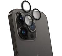 Protège lentilles iPhone 15 Pro / 15 Pro Max / 14 Pro / 14 Pro Max x3 Verre trempé Noir + Garantie à vie - Certifié GRS Force Glass