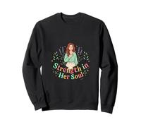 Force intérieure, Illustration Florale d'une Femme, énergie Calme Sweatshirt