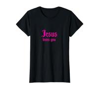 Force pour Vous Encourager dans Les Moments Difficiles, Jésus Vous Aime T-Shirt Graphique avec Valeur, Femme, Noir, M