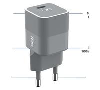 Force Power - Adaptateur Secteur - Gan, 100 % Plastique Recyclé - 30 Watt - Pd (24 Pin Usb-C) - Gris