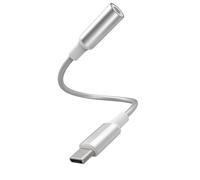 Force Power Adaptateur USB-C Mâle vers Prise Jack 3.5mm Femelle Renforcé Tressé