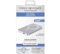 FORCE POWER Batterie de Secours Induction 5000 mAh Compatible MagSafe Blanc
