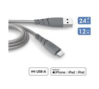Bigben Connected Câble USB A vers Lightning Ultra-renforcé 1,2 m 2,4 A Gris – Garanti à vie