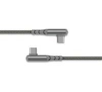 Force Power - Câble Usb 60w Usb-C/ 2 Usb-C 2m Coudé Gris Renforc