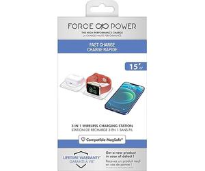 Force Power Chargeur sans Fil Pliable MagSafe 3 en 1 Blanc
