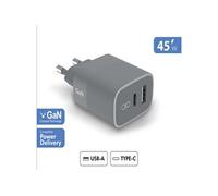 Bigben Connected Chargeur secteur Force Power 45W USB A + C Recyclé Gris