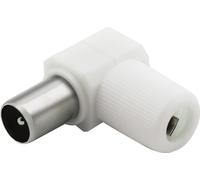 Force Power, Fiche coaxiale TV 9,52mm Angle mâle Antiparasitage, Blanc