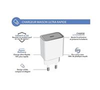Bigben Connected Adaptateur secteur Force Power Lite 25 W PD (USB-C) 100 % de plastique recyclé blanc