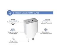 Force Power Lite - Adaptateur secteur - 20W + 25W - 45 Watt - PD - 2 connecteurs de sortie (24 pin USB-C) - blanc
