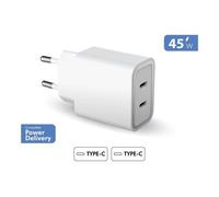 Force Power Lite - Adaptateur secteur - 20W + 25W - 45 watt - PD - 2 connecteurs de sortie (USB-C) - blanc
