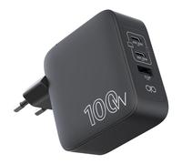 Force Power Lite - Adaptateur secteur - GaN - 100 Watt - Power Delivery 3.0 + PPS, Apple 2.4A, QC 4.0 - 3 connecteurs de sortie (USB, 2 x USB-C) - noir