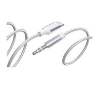 Force Power Lite - Câble audio - USB-C mâle pour mini-phone stereo 3.5 mm mâle - 1.2 m - blanc - câble renforcé