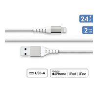 Bigben Connected Câble Lightning FORCE POWER Certifié MFi USB-A vers Lightning 2 m Blanc