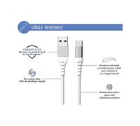 Câble Renforcé USB A/USB C 3m - 3A Blanc Blanc