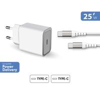 FORCE POWER LITE FPLICS25WCBLCCRW - CS 1 USB C 25W + CBL C/C 1,2m Recyclé Blanc