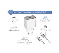 Force Power Lite - Kit d'adaptateur secteur - (adaptateur secteur, câble USB-C) - Fast Charge - blanc